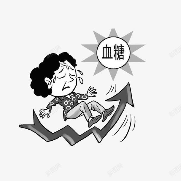 血糖升高png免抠素材_88icon https://88icon.com 卡通汗水 手绘漫画 血糖升高 黑色白色