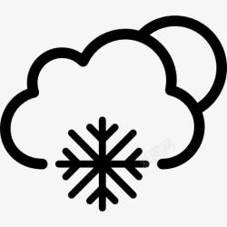 天气界面下雪的天气符号图标高清图片