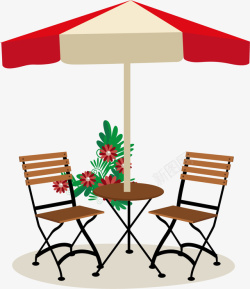 户外伞休闲潮流室外桌椅伞高清图片