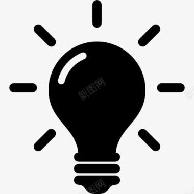 黑蒜思想和创造力的一个灯泡图标图标