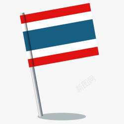 泰国旗帜手绘矢量图素材