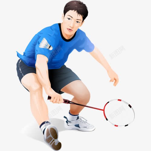 打羽毛球png免抠素材_88icon https://88icon.com 体育 健身 羽毛球赛插画 运动 锻炼
