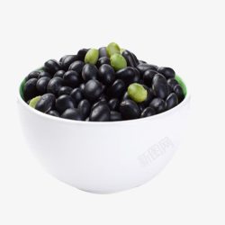 食材黑豆碗里的大颗黑豆高清图片