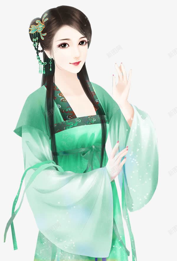 绿衣灵动女子png免抠素材_88icon https://88icon.com 女子 灵动 绿衣