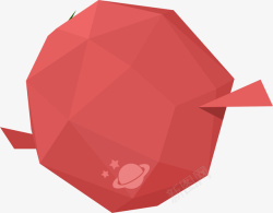 不规则棱角红色折纸不规则立方体高清图片