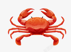 螃蟹壳卡通手绘红色螃蟹高清图片