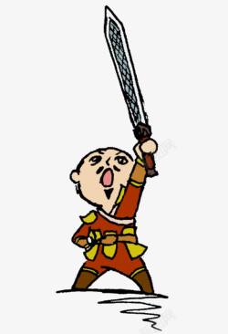 将士卡通古代将军将士拔剑战斗psd高清图片
