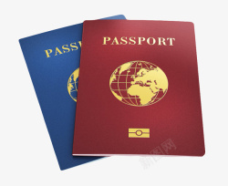 生物识别红蓝色生物识别护照实物图标高清图片