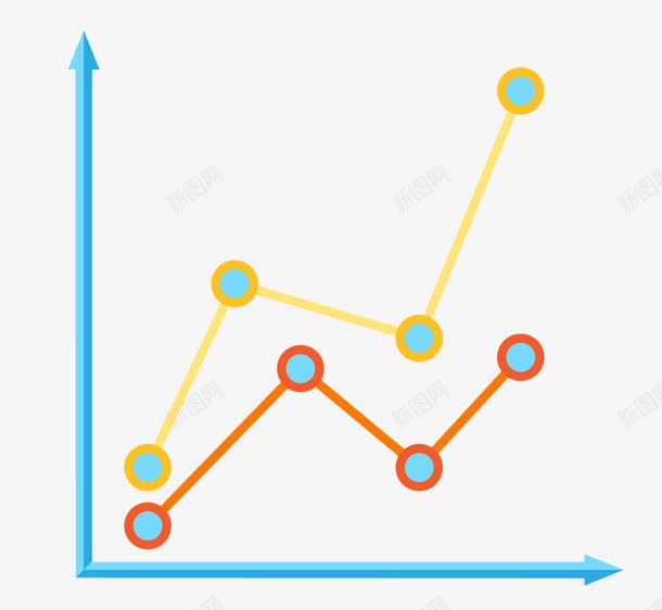 点阵折线图png免抠素材_88icon https://88icon.com 坐标轴 折线 折线图符号 数据 点阵 矢量素材