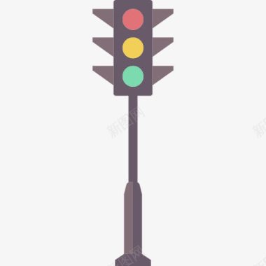 曲折道路交通灯图标图标