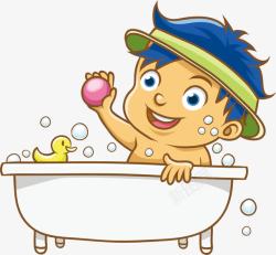 儿童浴缸洗澡人物高清图片