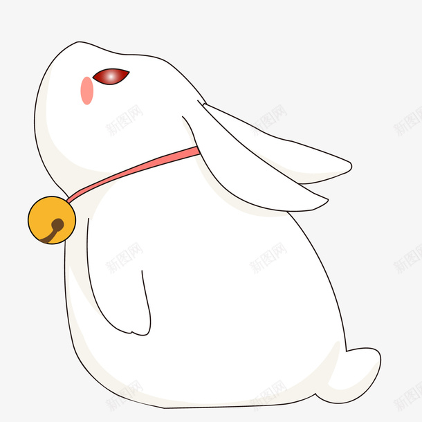 白色手绘月兔元素png免抠素材_88icon https://88icon.com 中秋节 兔年 可爱 扁平化 手绘 白色 耳朵 节日 酷兔