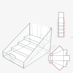 立体梯形包装结构图素材