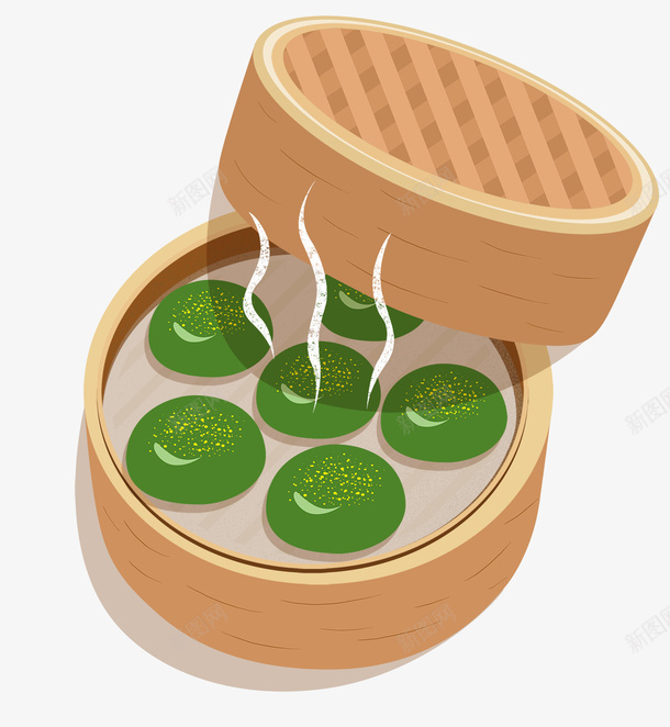 传统中国饮食清明节食物青团插图png免抠素材_88icon https://88icon.com 中国饮食 传统 清明节 笼屉 艾草团 青团插图 食物