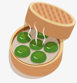 传统中国饮食清明节食物青团插图素材