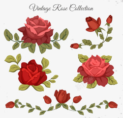 红色玫瑰花环图素材