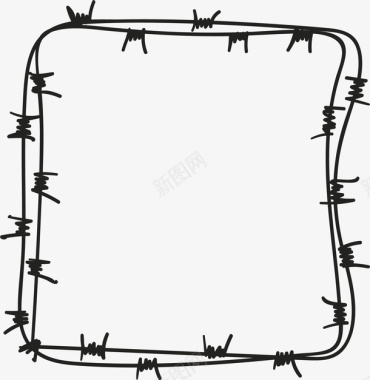 防护栏黑色铁丝网装饰边框图标图标