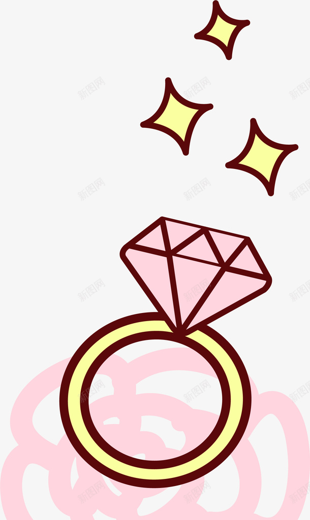 粉色钻石png免抠素材_88icon https://88icon.com 卡通有趣 小星星 少女心 扁平化 矢量图案 钻石