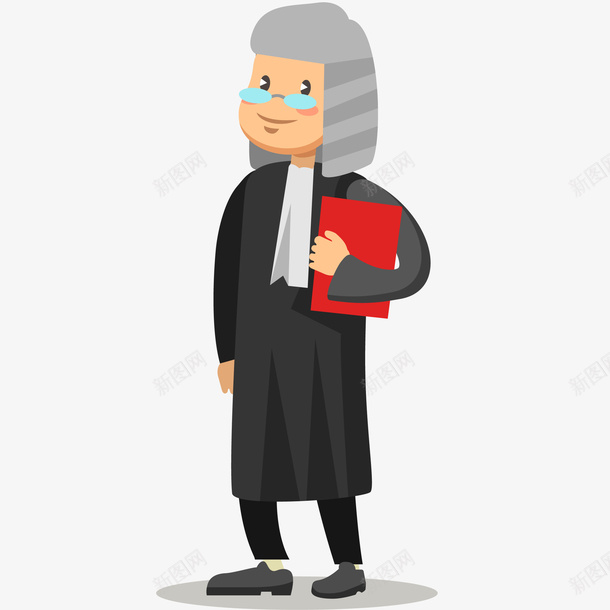 卡通律师矢量图ai免抠素材_88icon https://88icon.com 专业人员 人 卡通律师免抠PNG 律师 律师袍 法官 男性 矢量图 职业