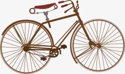 卡通零食车手绘复古老旧自行车高清图片