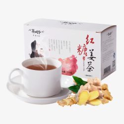 养生茶包装实物茶人岭红糖姜茶饮料包装高清图片