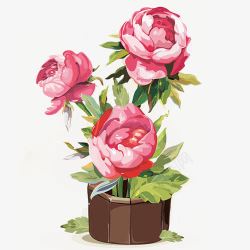 手绘蔷薇花素材