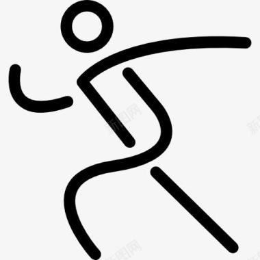 小黑人跑步沃克或转轮运动坚持的人图标图标