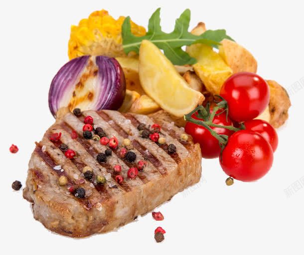 牛扒西餐食物png免抠素材_88icon https://88icon.com 洋葱 牛扒 西红柿 西餐 食物