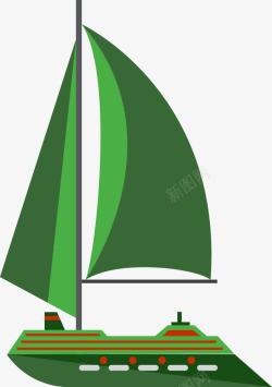 绿色帆船素材