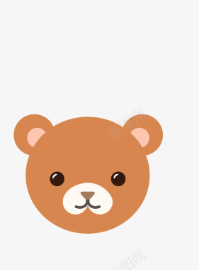 小熊动物贴纸可爱森林动物头像图标图标