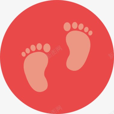 新生儿方巾脚印图标图标