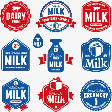 国外标志欣赏牛奶标签图标图标
