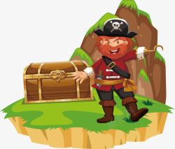 冒险之旅寻找宝藏的海盗船长高清图片