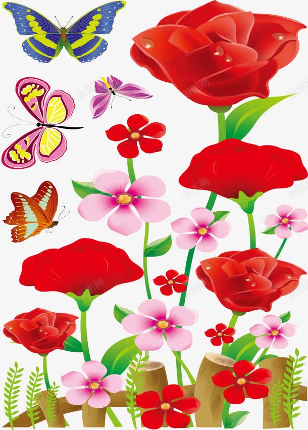 浪漫玫瑰花墙贴png免抠素材_88icon https://88icon.com 卡通墙贴 婚庆 浪漫 玫瑰花 装饰