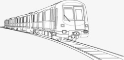 地下运输地铁车厢简笔画高清图片