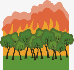 自然灾害森林大火矢量图素材