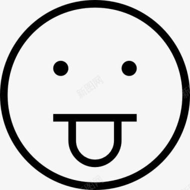 emoji表情伸出舌头的表情的脸的轮廓图标图标