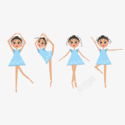 舞蹈班海报免抠卡通蓝色少儿芭蕾舞者插画高清图片