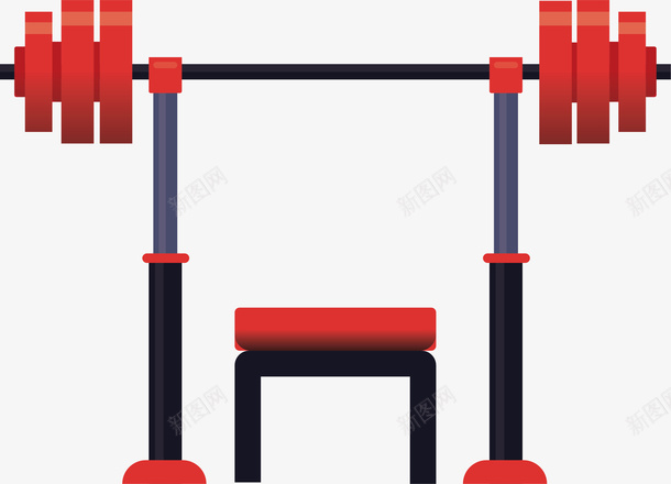 卡通健身器材红色杠铃矢量图ai免抠素材_88icon https://88icon.com 举重 体育 健身 健身房 健身馆 卡通 器材 文体 活动 红色杠铃 运动 锻炼 矢量图