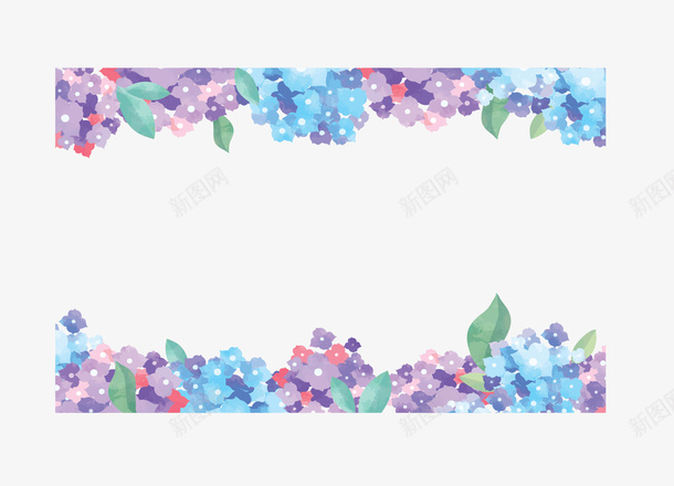 蓝紫色绣球花边框矢量图ai免抠素材_88icon https://88icon.com 夏季 浪漫花朵 矢量png 绣球 绣球花 蓝紫色 矢量图