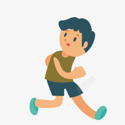 扁平化男孩一个奔跑中的男孩矢量图高清图片