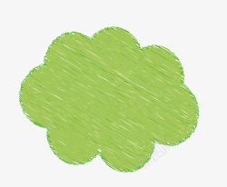 淡绿色线条丝线云朵素材
