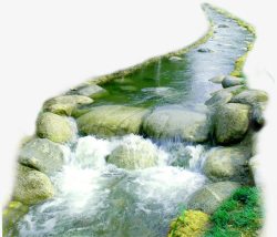 小河流水岩石美景素材