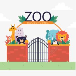 围墙大门zoo动物园高清图片