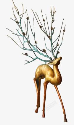 鹿角树枝精美梅花鹿造型高清图片