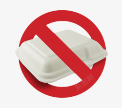 工业塑料禁止使用一次性餐盒标志高清图片