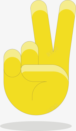 yeah黄色的胜利手势矢量图高清图片