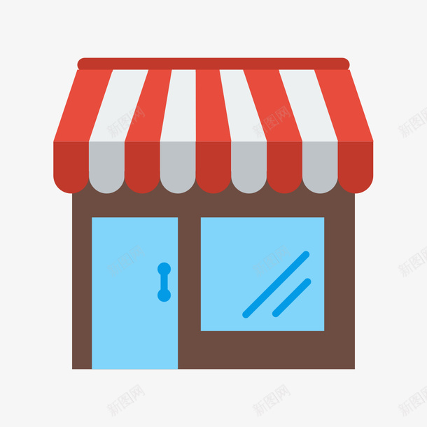 一家小店铺卡通图png免抠素材_88icon https://88icon.com 卡通 小店铺 房门 手绘图 橱窗 装修 门面