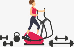 健身房锻炼身体的女人矢量图素材