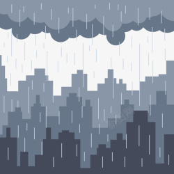 下雨天的城市素材